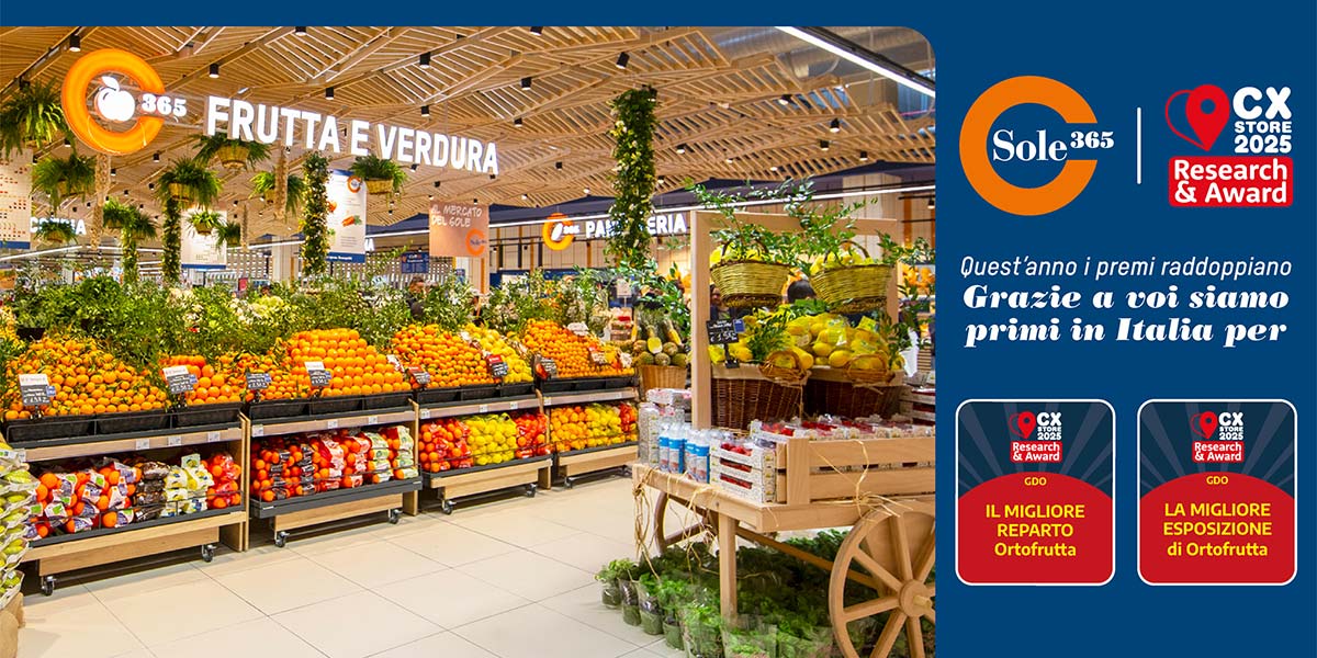 CX Store Award: Sole365 riceve il premio per la “Migliore Esposizione di Ortofrutta”
